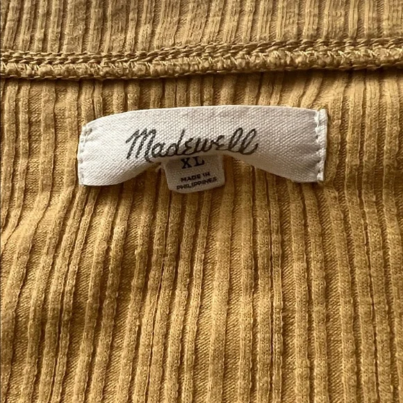 Madewell Mustard Button-Down Ribbed Shirt - Picture 3 of 5